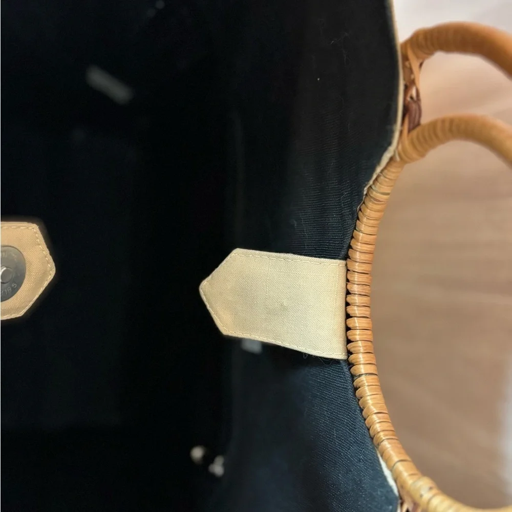 Mad Bags Black and Tan Canvas and Woven Tote Bag - Picture 11 of 12